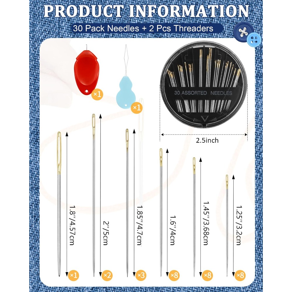 Art Craft Kit - Conjunto de 30 Agulhas de Costura