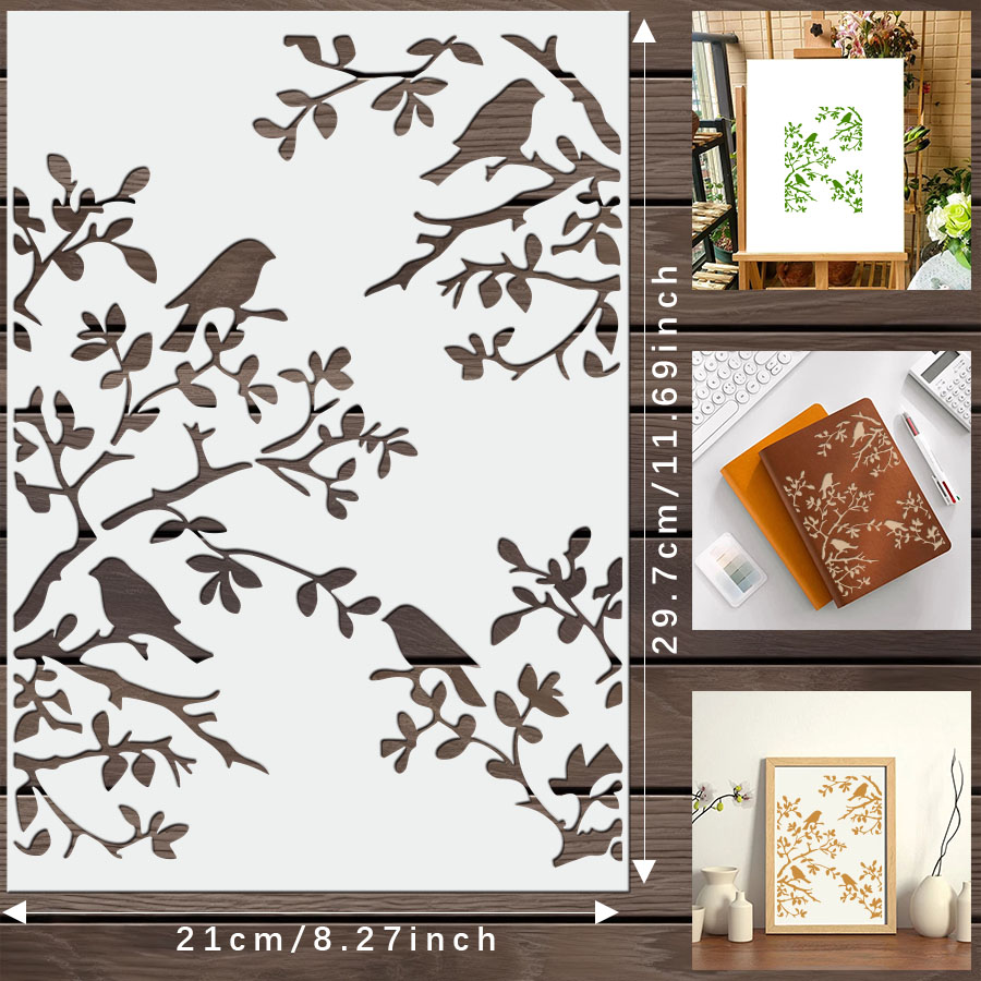 1 peça estêncil de ramo de pás - Art Craft Template avaliação e preço