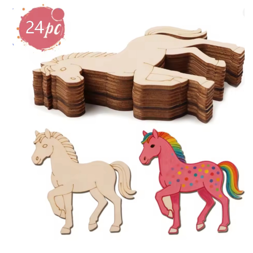 24 Peças de Recortes de Madeir - Art Craft Horse avaliação e preço