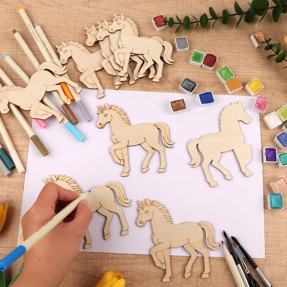 24 Peças de Recortes de Madeir - Art Craft Horse avaliação e preço