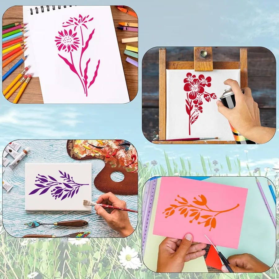18 Peças de Estênceis de Flore - Art Craft Template avaliação e preço
